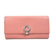 Pre-owned Leather wallets Bvlgari Vintage , Pink , Dames