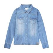 Tijdloze Denim Shirt met Borstzakken Munthe , Blue , Dames