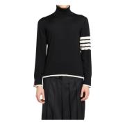 Merino Wool Turtleneck Pullover Thom Browne , Black , Heren