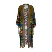 Bloemen Kimono Jurk Groen Anjuna , Multicolor , Dames