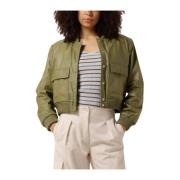 Dames Groene Jack met Zakken Ibana , Green , Dames