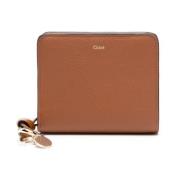 Bruin Leren Bi-Fold Portemonnee Chloé , Brown , Dames