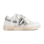 Wit Grijs Mesh Leren Sneakers Off White , White , Heren