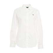 Wit Logo Geborduurd Overhemd Ralph Lauren , White , Dames