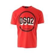 Rood T-shirt, zeer dan fit Dsquared2 , Red , Heren