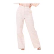 Tweed Suit Broek Lichtroze Na-Kd , Pink , Dames