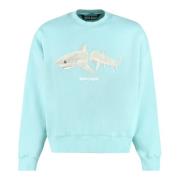 Geborduurde haaiensweatshirt Palm Angels , Blue , Heren