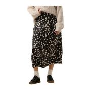 Zwarte Midi Rok voor Vrouwen Object , Black , Dames