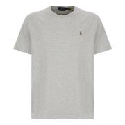 Grijze Katoenen T-shirt met Pony Logo Ralph Lauren , Gray , Heren