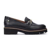 Zwarte Leren Loafers Pikolinos , Black , Dames