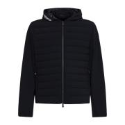 Gewatteerde Zwarte Trui Moncler , Black , Heren