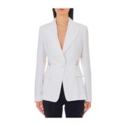 Witte Blazer met Kantdetail Liu Jo , White , Dames