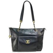 Pre-owned Leather chanel-bags Chanel Vintage , Black , Dames