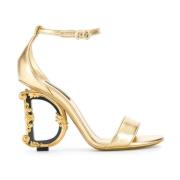 Grijze Sandalen met Juweelgesp Dolce & Gabbana , Yellow , Dames