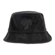 Zwarte Strass Bucket Hoed Palm Angels , Black , Dames