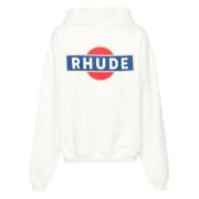 Vintage Racer Hoodie Rhude , White , Heren