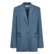 Denim Suiting Fusion Blazer Designers Remix , Blue , Dames