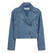 Klassieke Denim Bikerjas Designers Remix , Blue , Dames