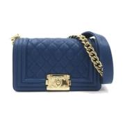 Pre-owned Leather chanel-bags Chanel Vintage , Blue , Dames