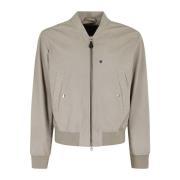 Stijlvolle Leren Bomberjas Hogan , Beige , Heren