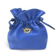 Pre-owned Leather shoulder-bags Celine Vintage , Blue , Dames