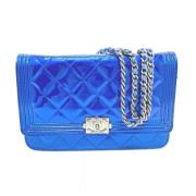 Pre-owned Leather chanel-bags Chanel Vintage , Blue , Dames