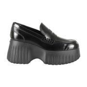 Strepen Wig Mocassin Schoenen Hogan , Black , Dames