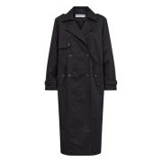 Klassieke Zwarte Trenchcoat Designers Remix , Black , Dames