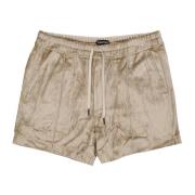 Velvet Effect Beige Shorts Ss22 Tom Ford , Beige , Heren