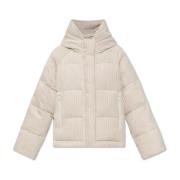 Ribfluwelen jas met capuchon Golden Goose , Beige , Dames