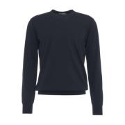 Blauwe Gebreide Trui Aw24 Handwas Paolo Pecora , Blue , Heren