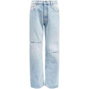 Heldere Blauwe Distressed Denim Jeans MM6 Maison Margiela , Blue , Dam...