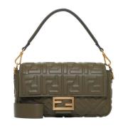 Avocado-tone Gewatteerde Baguette Tas Fendi , Green , Dames