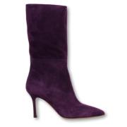 Paarse Leren Enkellaarzen The Seller , Purple , Dames