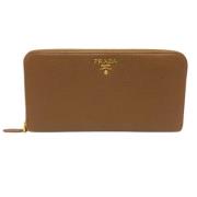 Pre-owned Leather wallets Prada Vintage , Brown , Dames