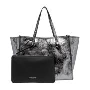 Gelamineerde leren tote tas Marcella Gianni Chiarini , Gray , Dames