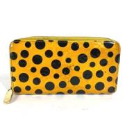 Pre-owned Leather wallets Louis Vuitton Vintage , Yellow , Dames