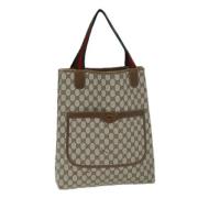 Pre-owned Leather totes Gucci Vintage , Beige , Dames