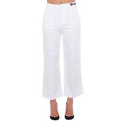 Witte Geknipte Broek Verhoogde Elegantie Frankie Morello , White , Dam...