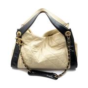 Pre-owned Leather chanel-bags Chanel Vintage , Beige , Dames