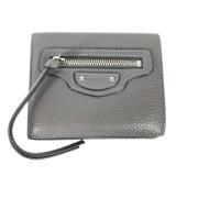 Pre-owned Leather wallets Balenciaga Vintage , Gray , Dames