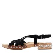 Pre-owned Suede sandals Miu Miu Pre-owned , Black , Dames