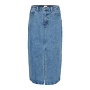 Denim Rok met Voor Split Saint Tropez , Blue , Dames