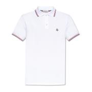 Polo met logo Moncler , White , Heren