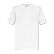 T-shirt met logo Moncler , White , Heren