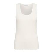 Candacekb Mouwloze Top Egret Karen by Simonsen , White , Dames