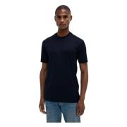 Glanzende Blauwe Ronde Hals T-shirt Valenza , Blue , Heren