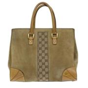 Pre-owned Suede handbags Gucci Vintage , Beige , Dames