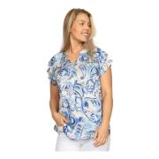 Paisley Blue Blouse Stine.Hs24 Stijl 2-Biz , Multicolor , Dames