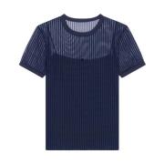 Polka Dot Tulle T-Shirt Givenchy , Blue , Dames